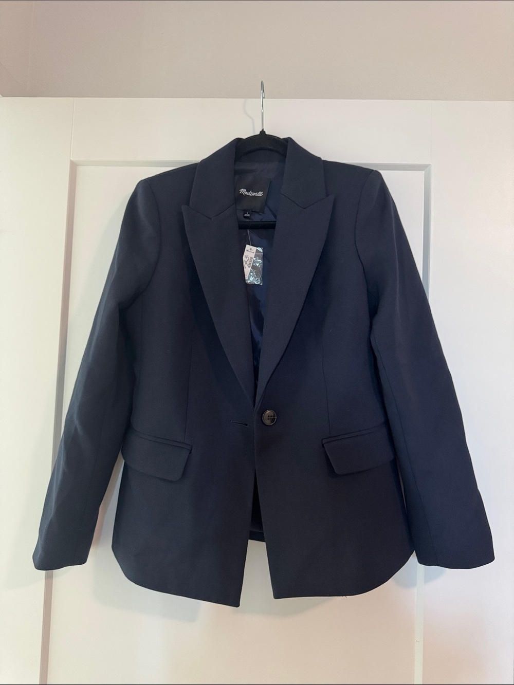 NWT MADEWELL Size 6 The Alston Blazer in Deep Navy $218 NS390 - Picture 6 of 9